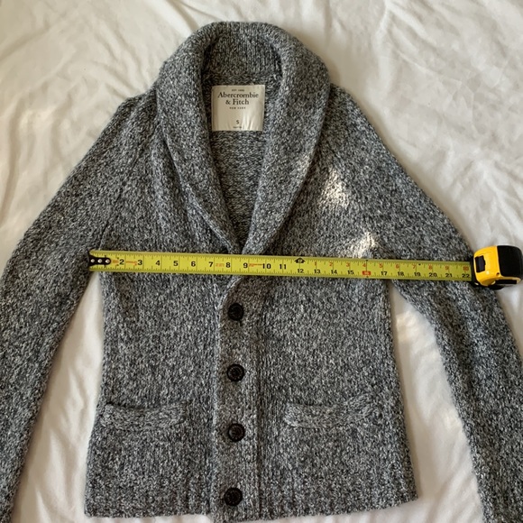 Abercrombie & Fitch Mens Knit Grey Cardigan Small - Picture 6 of 7